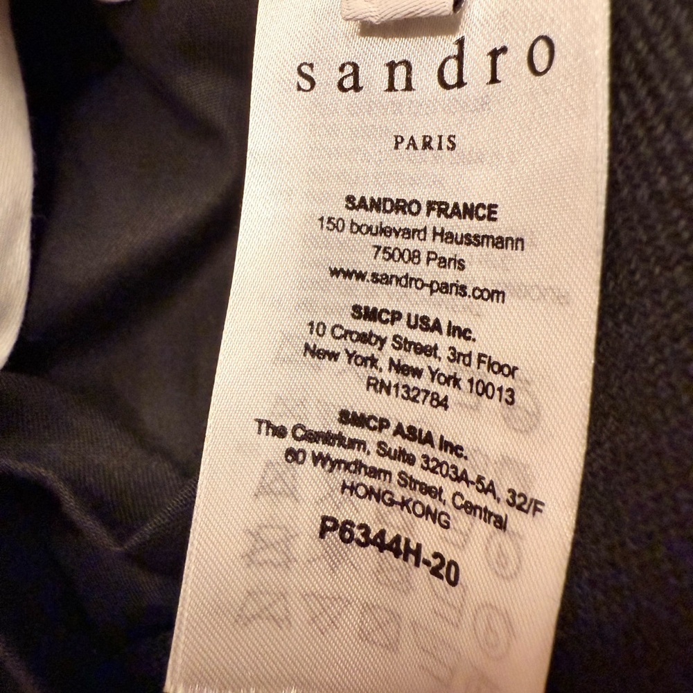 Sandro Paris Elegant Black Women's Pantsuit wool/ acrylic blend size40 - Picture 5 of 13